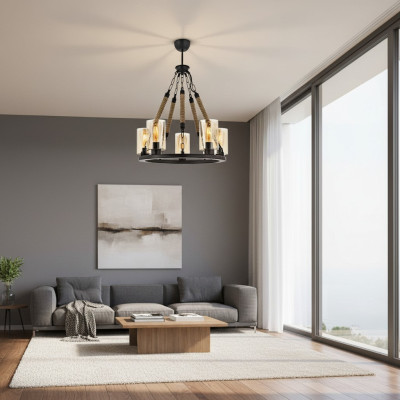 Ceiling chandelier luster chandelier ceiling lamp glass black