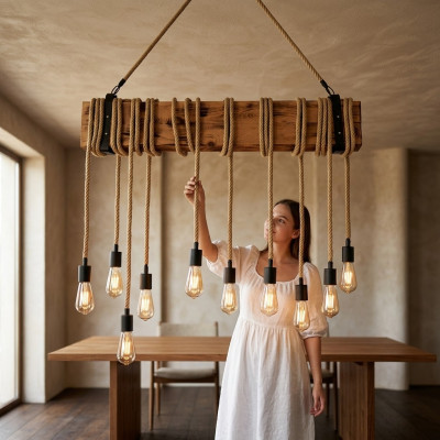 Lamps dining table ceiling light chandelier lamp wood lights