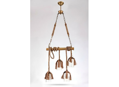 Lamp Bamboo Ceiling Light Chandelier Ceiling Lamp Glass Brown