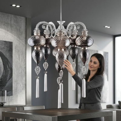 Ceiling chandelier chandelier ceiling lamp lamps glass silver new