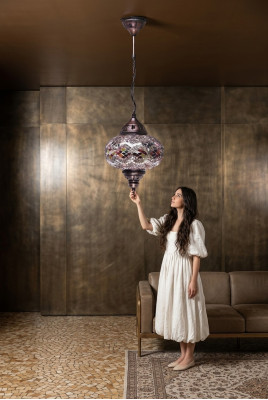Ceiling chandelier pendant light ceiling lamp glass silver new