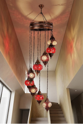 Chandelier Ceiling Light Glass Lamp 45x145cm
