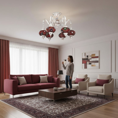 Ceiling chandelier pendant art chandelier ceiling lamp glass white