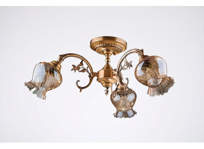 Chandelier Ceiling Light Pendant Ceiling Lamp Glass Gold Art