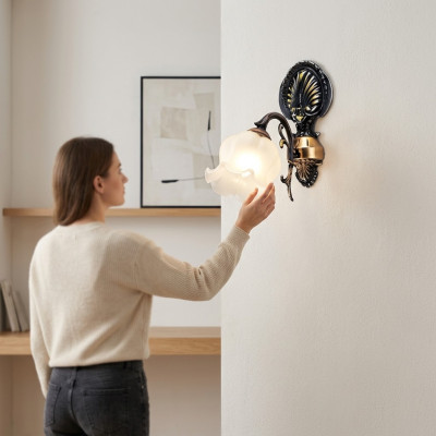Wall lamp wall lights flower wall lamp chandelier wall lamps gray glass