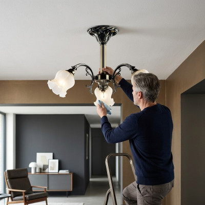 Ceiling chandelier floral chandelier ceiling lamp lamp glass grey