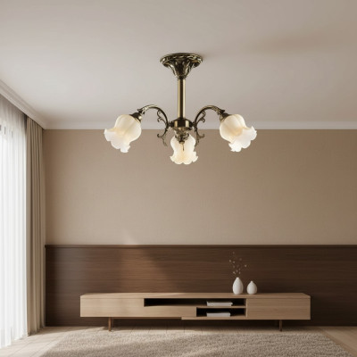 Ceiling chandelier floral chandelier ceiling lamp lamp glass grey