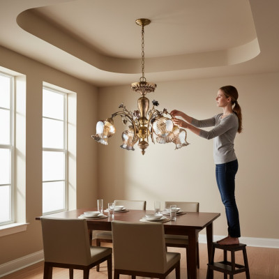 Ceiling chandelier flower chandelier ceiling lamp lamp glass brown