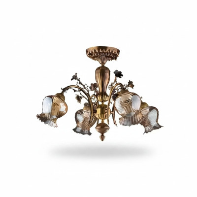 Ceiling chandelier flower chandelier ceiling lamp lamp glass brown