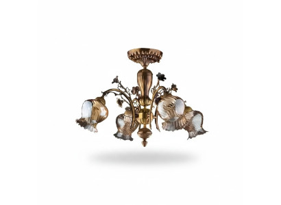 Ceiling chandelier flower chandelier ceiling lamp lamp glass brown