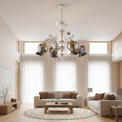 Ceiling lamp ceiling chandelier flower chandelier lamp glass
