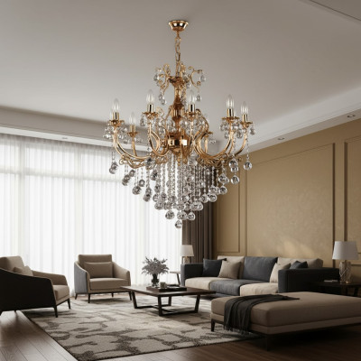 Luxury Lamp Ceiling Light Chandelier Ceiling Lamp Crystal Gold