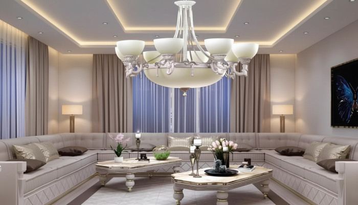Lamps Ceiling Light Chandelier White Ceiling Lamp Glass Modern
