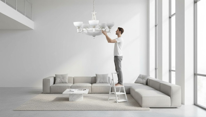 Ceiling chandelier chandelier ceiling lamp white glass lamps 70x77cm