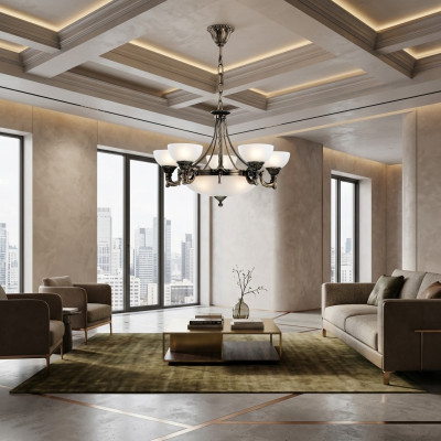 Chandelier Ceiling Lamp Ceiling Light Glass White Lamp Art