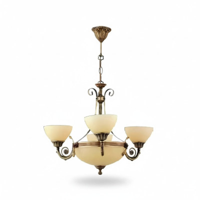 Ceiling light lamp chandelier glass beige art