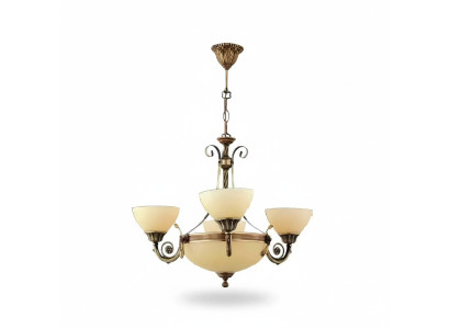 Ceiling light lamp chandelier glass beige art
