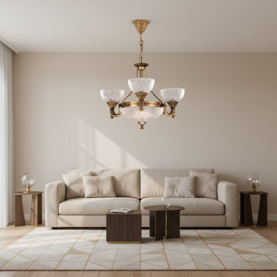 Ceiling lamp chandelier ceiling light lamp chandelier glass gray gold