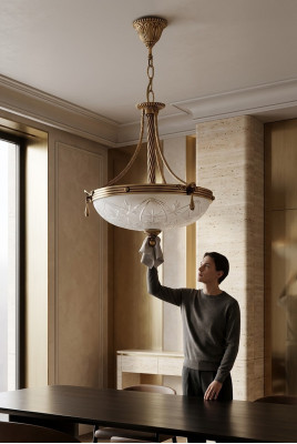Chandelier ceiling lamp lamp ceiling light chandelier glass gray gold