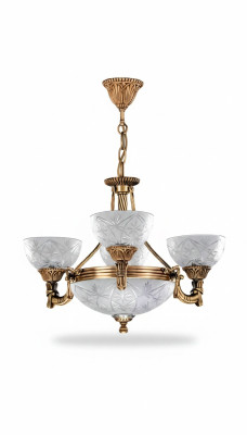 Chandelier Ceiling Light Pendant Ceiling Fixture Lamp Glass Gray Gold