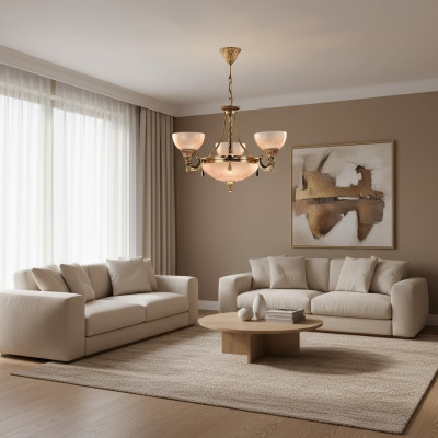 Ceiling lamp chandelier ceiling light lamp chandelier glass gold beige