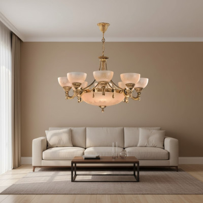 Chandelier Ceiling Lamp Ceiling Fixture Lamp Chandelier Glass Gold Beige