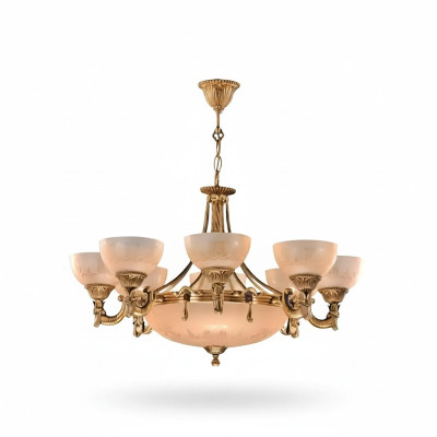 Chandelier Ceiling Lamp Ceiling Fixture Lamp Chandelier Glass Gold Beige