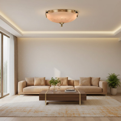 Chandelier Ceiling Lamp Ceiling Light Glass Gold Beige