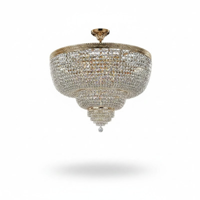 Luxury Ceiling Light Lustre Lamp Lighting Chandelier Crystal Gold 100cm