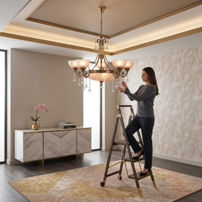 Ceiling lamp chandelier ceiling light lamp chandelier glass gold brown