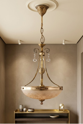 Chandelier Ceiling Lamp Lustre Ceiling Light Lamp Glass Gold Brown