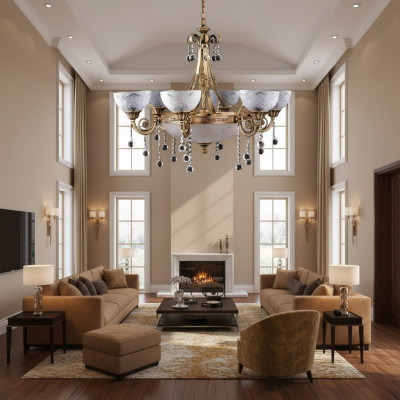 Chandelier Ceiling Lamp Ceiling Light Fixture Lamp Chandelier Glass Gold Knight Hotel