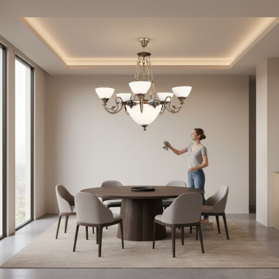 Ceiling lamp chandelier chandelier lamp chandelier glass art white