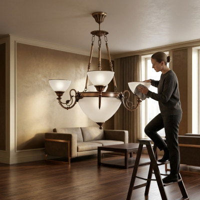 Ceiling lamp ceiling chandelier chandelier lamp chandelier glass art white