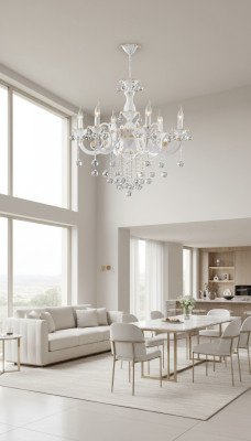 Luxury Chandelier Ceiling Lamp White Crystal