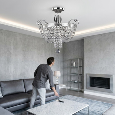 Ceiling lamp chandelier crystal ceiling light lamp chandelier silver