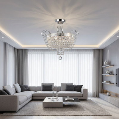 Ceiling lamp chandelier crystal ceiling light lamp chandelier silver