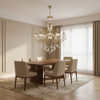 Luxury chandelier ceiling lamp gold crystal 60x100cm
