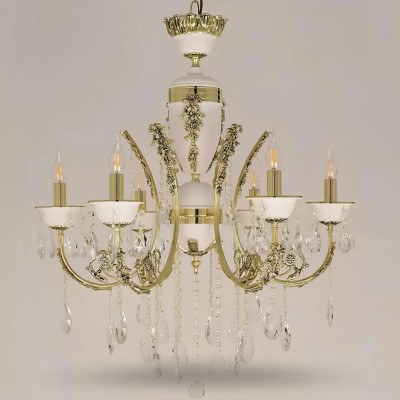Luxury chandelier ceiling lamp gold crystal 60x100cm