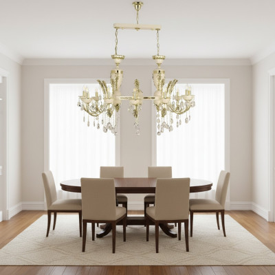 Lamp Ceiling Light Luxury Chandelier Ceiling Lamp Lustre Beige Crystal