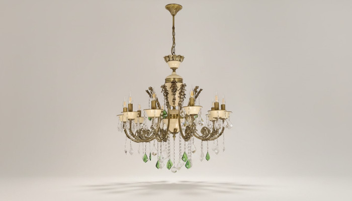 Luxury chandelier ceiling lamp fixture light brown crystal 80cm