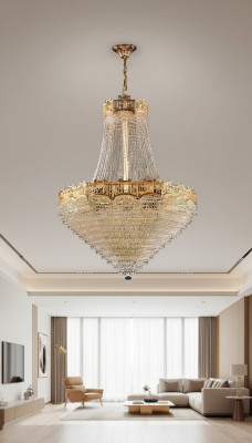 Luxury Ceiling Chandelier Crystal Ceiling Lamp Gold Crystal 77x145