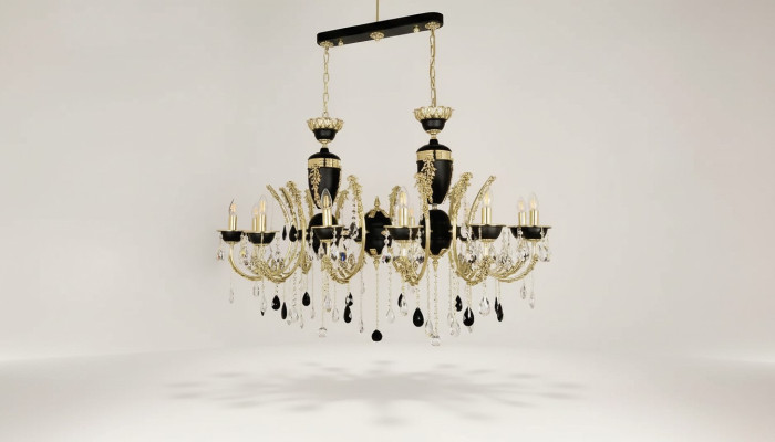 Ceiling light luxury chandelier ceiling lamp chandelier crystal black lamp