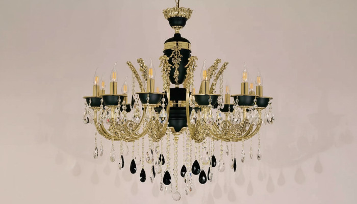 Lamp chandelier, ceiling chandelier, luxury ceiling lamp, black crystal chandelier