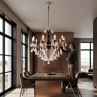 Luxury Ceiling Chandelier Chandelier Ceiling Light Black Crystal