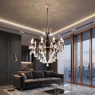 Luxury Ceiling Chandelier Chandelier Ceiling Light Black Crystal