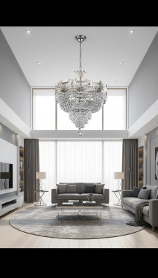 Ceiling chandelier luxury hanging lamp chandelier silver crystal lamp