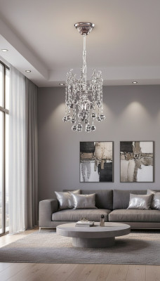 Ceiling chandelier luxury chandelier ceiling lamp crystal silver chandelier