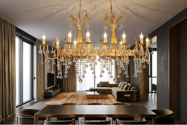 Ceiling chandelier luxury chandelier ceiling lamp crystal gold lamp.