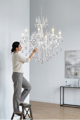 Luxury Ceiling Chandelier White Chandelier Ceiling Lamp Crystal Lamp